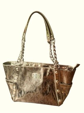 Michael Kors Metallic Gold Shoulder Tote with Chain Straps